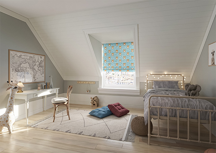 Teddy Trails, Baby Blue - Twist&Fit Roman Blind - Image 6